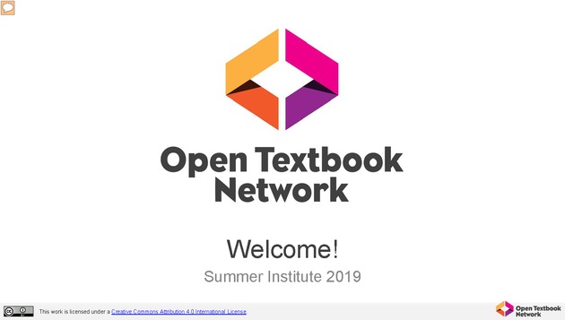 Open Textbook Network Summer Institute 2019 Slides - Tuesday - Page 1